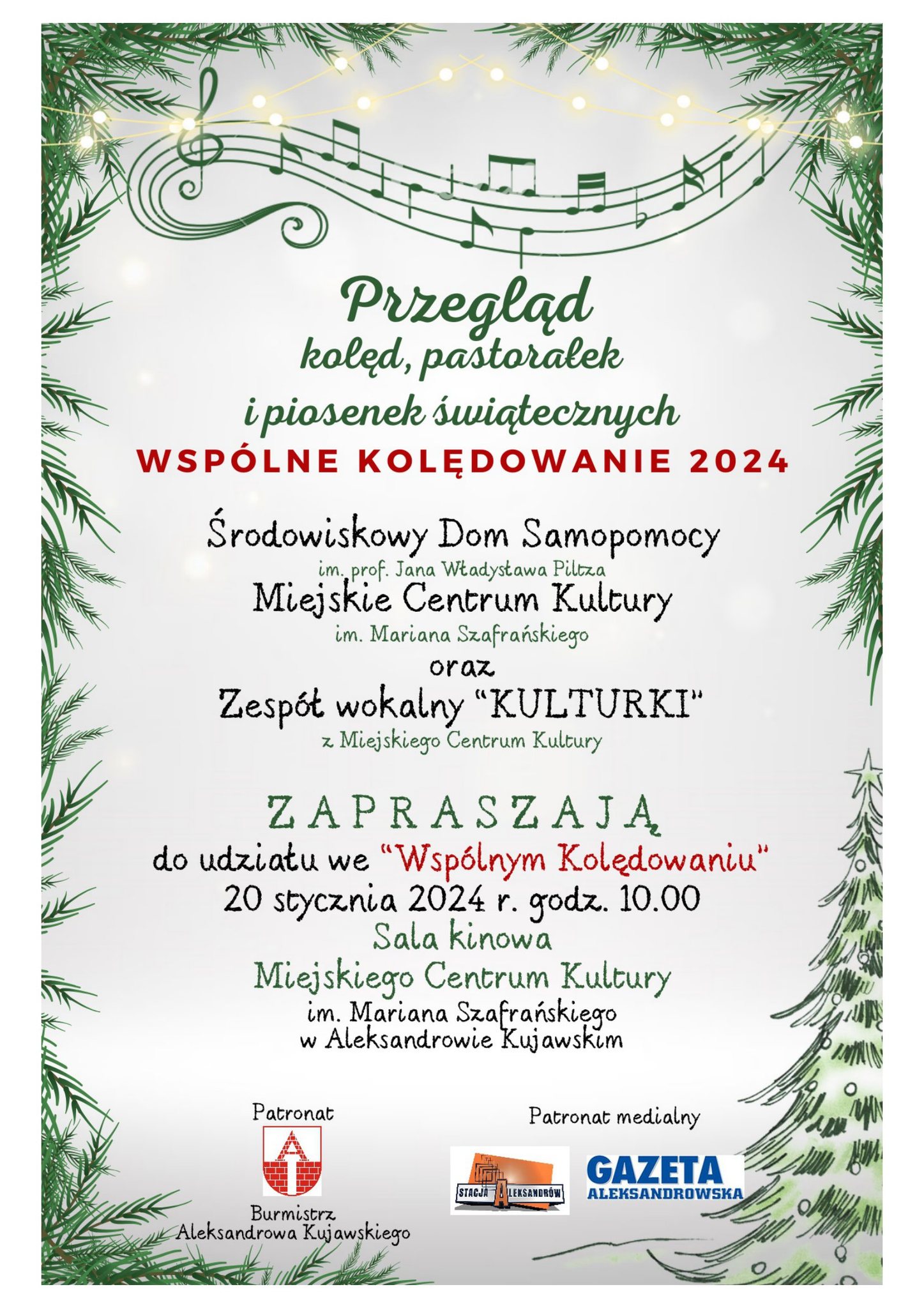 Przegląd kolęd, pastorałek i piosenek świątecznych - wspólne kolędowanie 2024