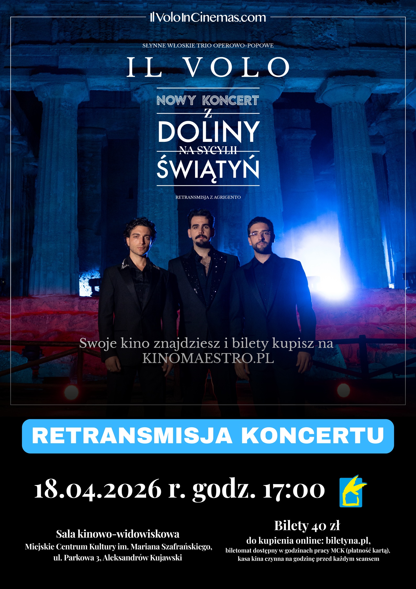 IL VOLO. Koncert z Doliny Świątyń. Retransmisja letniego show z Agrigento na Sycylii 